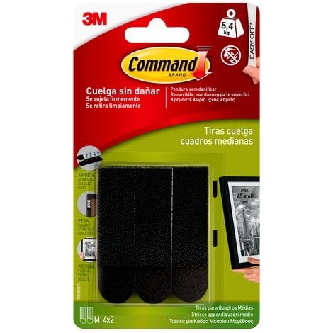 Strisce adesive 3M per appendere quadri neri 5,4 kg 17201BLK (1/2)