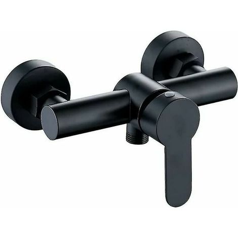 1 Mitigeur douche, Acier inoxydable, Noir, céramique, G1/2", Salle de bain (1/5)