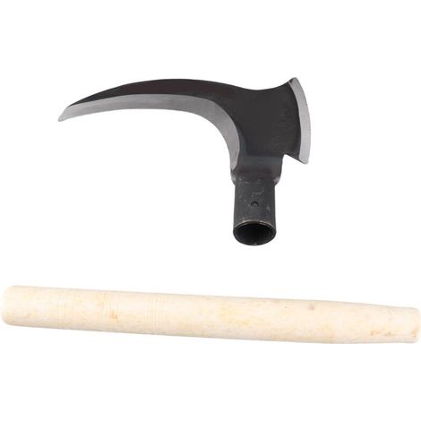 Serpe Double à Tête Coupante Unique en Acier au Manganèse pour Jardinage, 20x14.5x3.4cm, Manche Bois (Inclus)