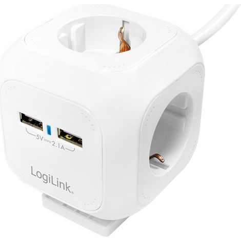 Logilink Multipresa 4 posti 16A con USB Power Cube (1/5)