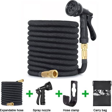 Tuyau d'arrosage Extensible , Tuyau Flexible et Léger, pour Irrigation, Nettoyage du Jardin, Laver la Voiture, Arroser, Baigner Animal, Tuyau d'arrosage avec Sac de Rangement (15M/50FT)