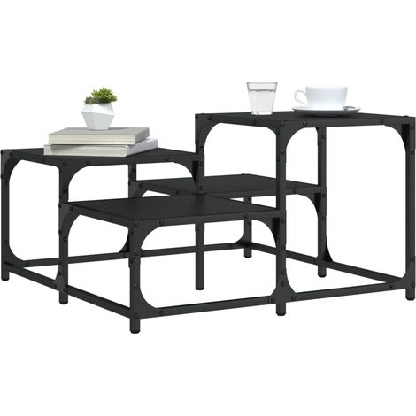 vidaXL Tavolino da Salotto Nero 68x68x40 cm in Legno Multistrato (1/5)