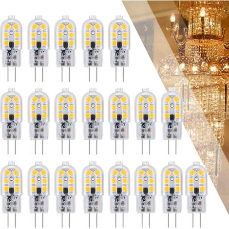 20 ampoules LED G4,12 V 3 W CA CC 3000 K, Blanc, Mini-ampoules pour l'éclairage paysager, l'éclairage de plafond et l'éclairage sous les structures (1/5)