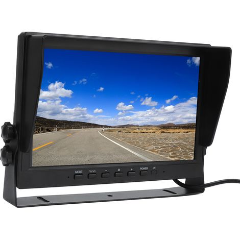 Moniteur de caméra de recul 10,1 pouces avec écran TFT LCD et pare-soleil, universel pour voiture, camion, camping-car, mini-fourgonnette et remorque (1/5)