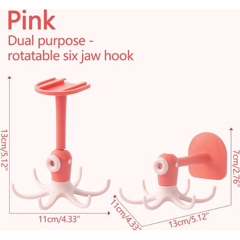 Hook Adhésif Vertical - Rotation 360 Degrés - Étanche - Pour Salle De Bain Et Cuisine - 1 Pièce (1/4)