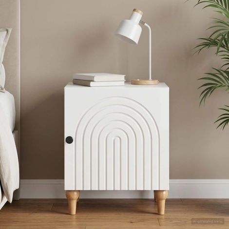 vidaXL Bedside Cabinet High Gloss White 43 x 34.5 x 50 cm (1/5)