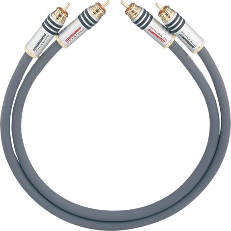 Cinch Audio Anschlusskabel [2x Cinch-Stecker - 2x Cinch-Stecker] 1.00 m Anthrazit vergoldete Steckko