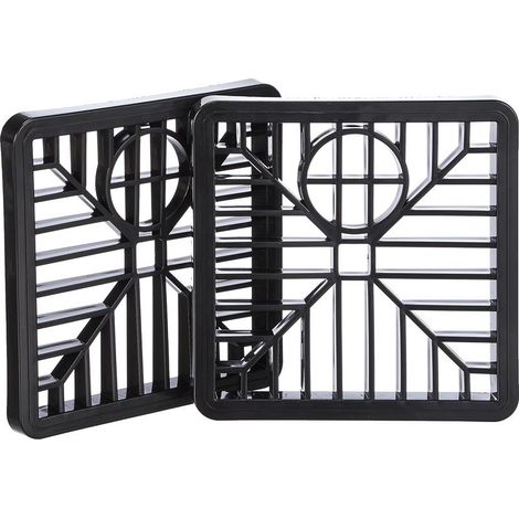 Bh05743 Plastique Gulley Grille, 150 mm (15,2 cm) carré – Noir, Lot de 2 (1/4)