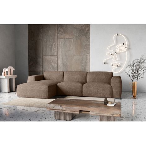 Canapé d'Angle gauche avec fonction de couchage Hudson coffre en brun du fabricant -VINOTTI (1/5)