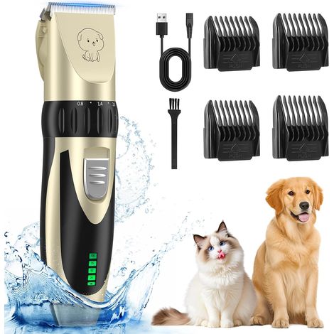 Tondeuse professionnelle pour chien et chat avec 4 têtes de coupe 6500 tr/min Moteur puissant (1/5)