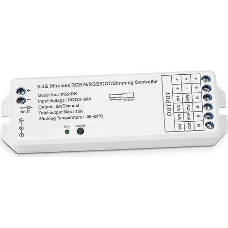 12V/24V PWM LED-Dimmer mit 2,4-GHz-Funkfernbedienung für monochrome LED-Streifen B (1/5)