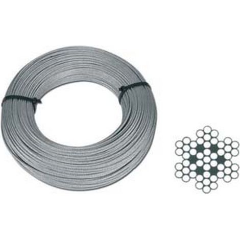 1MS FUNE METALLICA IN ACCIAIO INOX AISI 316 49 FILI - mm.6,0xmt.50