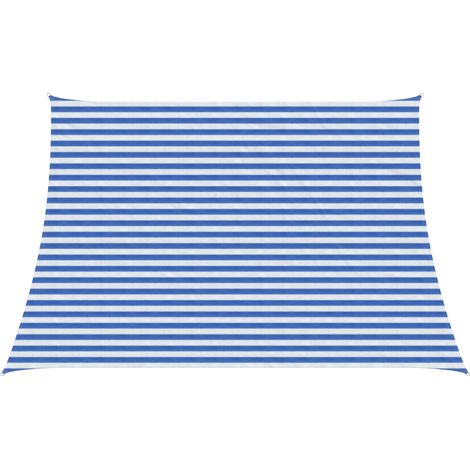 vidaXL Voile d'ombre Bleu et Blanc 3 / 4 x 3 m HDPE