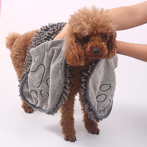 serviette  Schage Rapide Pour Chiens - Shampoing En Microfibre Super Absorbant - Taille Extra Large 35x75cm Adapte  Toutes Les Varits - Sac  Main (1/5)