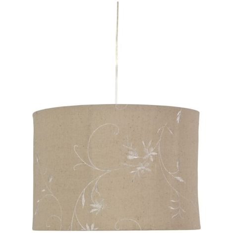 Suspension lin beige motif végétal E27 Candellux Farm