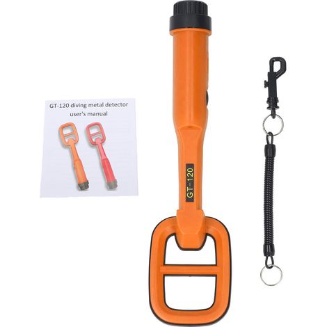 Détecteur de métaux étanche IP68, bobine pour une profondeur de 100 pieds, avec lampe LED, couleur orange (1/5)