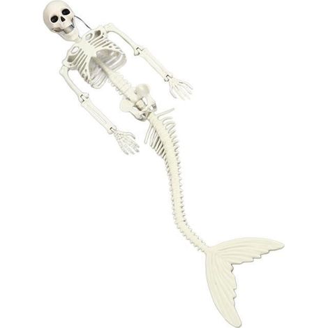 Décoration Halloween Sirène Squelette Taille Réelle en Plastique (1/4)