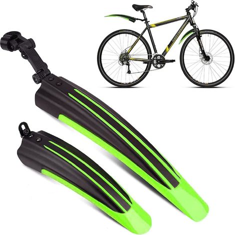 Garde-boue Vélo VTT VTC Kit de Protection Boue Avant et Arrière Réglable pour Bicyclette 20 22 24 26 Pouces (1/5)