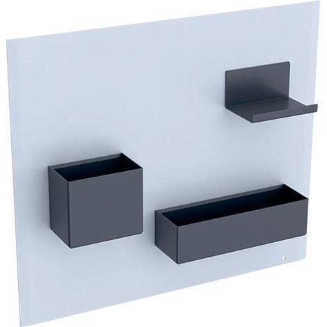 Tableau magnétique Geberitavec casiers: blanc / thermopoudré mat, gris velouté / thermopoudré mat