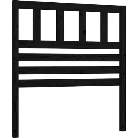 Tête de lit accessoire couchage chambre à coucher meuble 96 x 4 x 100 cm bois de pin noir TDL0202044