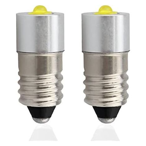 E10 Lampe torche LED haute puissance de rechange 6-24 V, 3 W 200 lm, lot de 2 (E10 blanc chaud) (1/5)