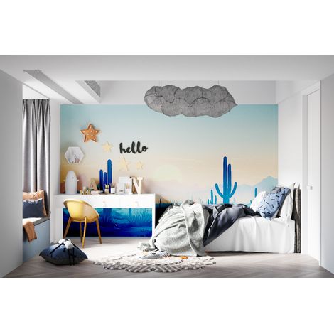 Papier peint paysage desert au coucher du soleil 1 - 150 x 250 cm (1/2)