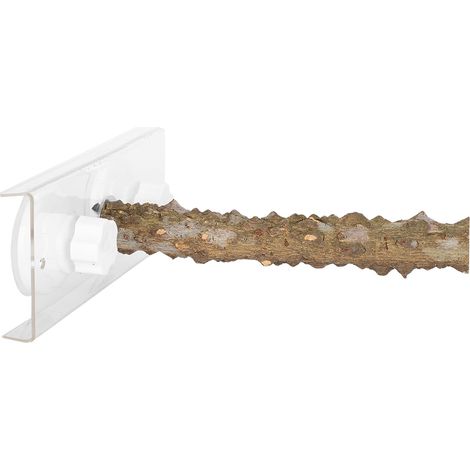 Perchoir portable en bois de 20 cm avec ventouse pour oiseaux de compagnie (perroquets, etc.). (1/5)