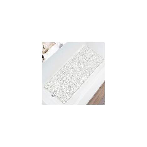 Tapis de douche antidérapant lavable 100 x 40 cm, anti-moisissure, séchage rapide, massage loofa, doux et confortable, tapis de douche avec drainage, tapis de bain en PVC luffa pour les zones humides (1/4)