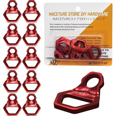 Ancre de serrage pour moto en acier inoxydable, lot de 10, rouge, pour remorque de camion, camping-car