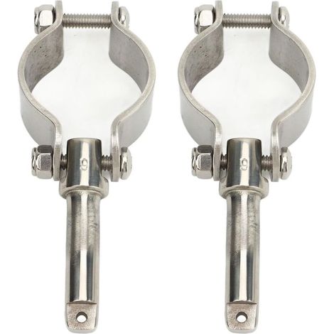 Lot de 2 Pinces de serrage, Acier inoxydable 304, Finition polie, Pour dames de nage 1 à 5/8 pouces, Kayak et bateau (1/5)