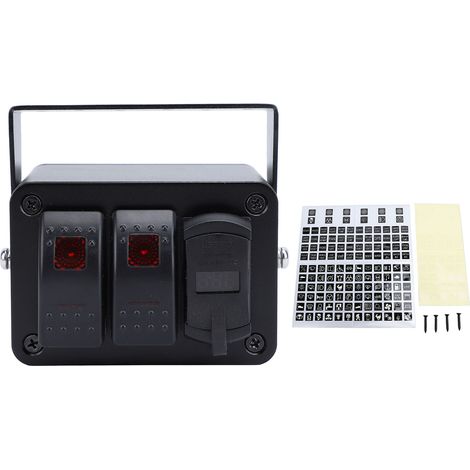 Contenitore impermeabile in alluminio con 2 interruttori a levetta, voltmetro, USB PD Type-C e QC3.0, 12-24V per auto, camion e barche. (1/5)