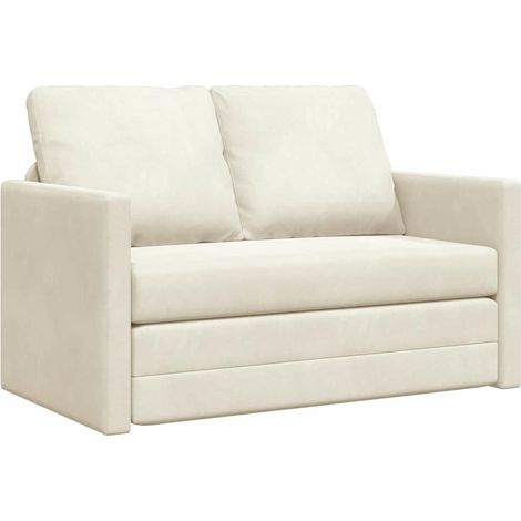 Maison Exclusive - Schlafsofa Creme 204 x 122 x 60 cm Samt (1/5)