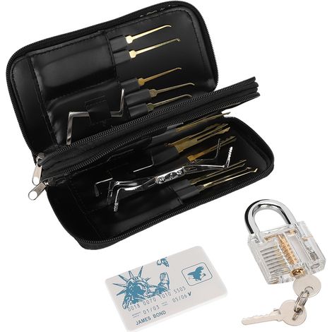30 Pièces Set de Crochetage avec Cadenas Transparent Outils de Serrurier Kit d'Entraînement Accessoire (1/5)