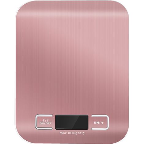 Bilancia alimentare, bilancia da cucina digitale, capacità 10 kg, bilancia alimentare con funzione tara per cucinare, cuocere al forno e preparare i pasti, oro rosa (1/2)