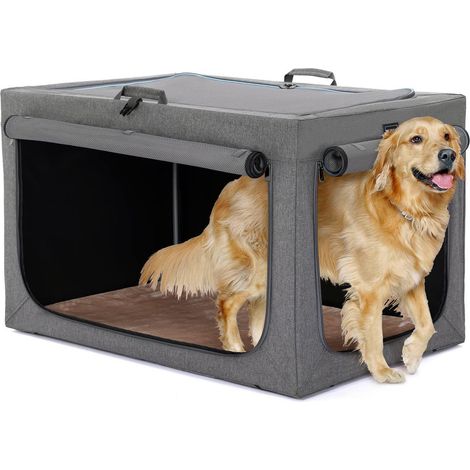 Hundebox faltbar für Zuhause & Auto, L 100cm, Grau (1/5)