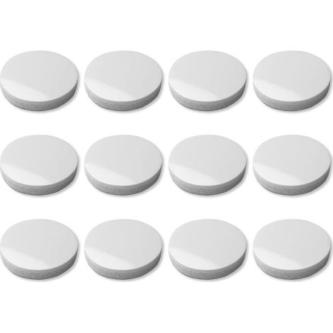 – Lot de 12 patins en silicone antidérapants Ø18mm – Adhésif pour meubles – Anti-vibration – Pour surfaces lisses – Blanc (1/3)