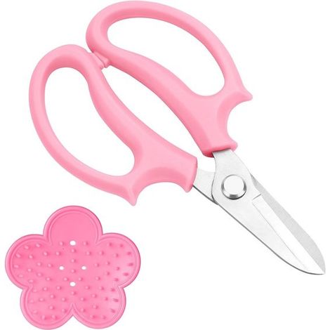 Sécateur professionnel pour rosiers, plantes et fleurs - sécateur en acier inoxydable pour une taille précise des branches et des feuilles. (1/4)