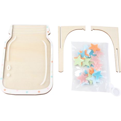 Bocal à récompenses en forme d'étoile colorée, bocal d'encouragement pour l'entraînement et la motivation des enfants, avec support pour la classe (1/5)