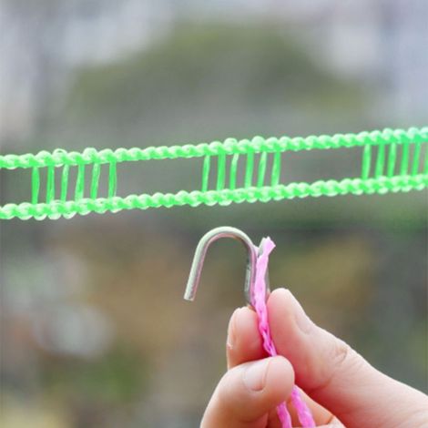 Fil de Lavage 8m Résistant au Vent et Stable Installation Facile Cordage Nylon pour Intérieur et Extérieur Vert (1/5)