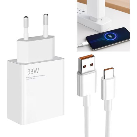 33W Schnellladegerät, Handy-Ladegerät und 2M 6A Mi Turbo USB C Kabel, für 14 13 12 12t 12s Pro Lite Redmi Note K60 K50 11 11s 12 Pro Plus Note