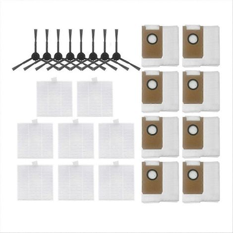 Set mit 4 Seitenbürsten + 3 HEPA-Filtern + Staubbeuteln für den Saugroboter T20, kompatible Ersatzteile, effiziente Reinigung, einfache Wartung, langlebiges Zubehör, schneller Austausch. (1/5)