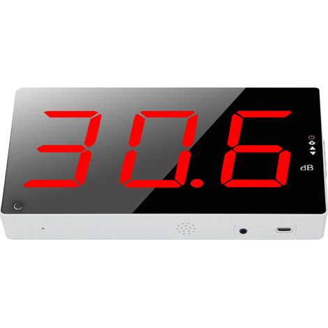 Sonomètre numérique mural avec grand écran LCD de 3 pouces, plage de mesure de 30 à 130 dB et alarme sonore. (1/5)