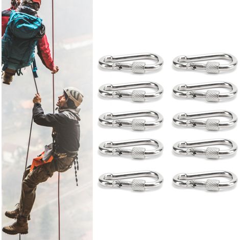 Packung mit 10 Sicherheitshaken aus Edelstahl 304 mit M5-Federöse (Innengewinde). (1/5)