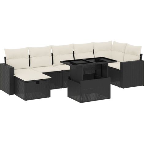 Maison Exclusive - Set de sofás de jardín 8 piezas y cojines ratá (1/5)
