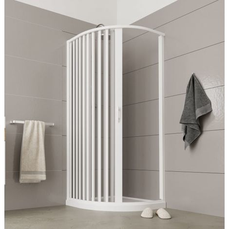 Forte - Box Doccia Sfera 90-70 / 90-70 - Raggio 55 Cm - Semicircolare A Soffietto Ad Apertura Laterale Ad Una Porta - Altezza 185 Cm - Serie Colibri - Articolo: Bp140
