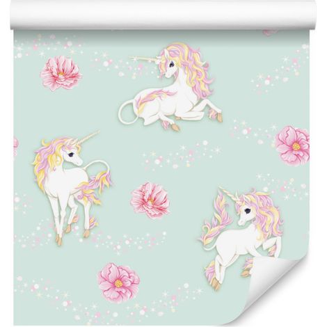Carta da parati con unicorni per soggiorno e camera da letto 50x1000 cm (1/5)