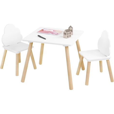 WOLTU 3 Pcs Kids Table & Chairs Set Toddler Furniture Square Table (1/5)