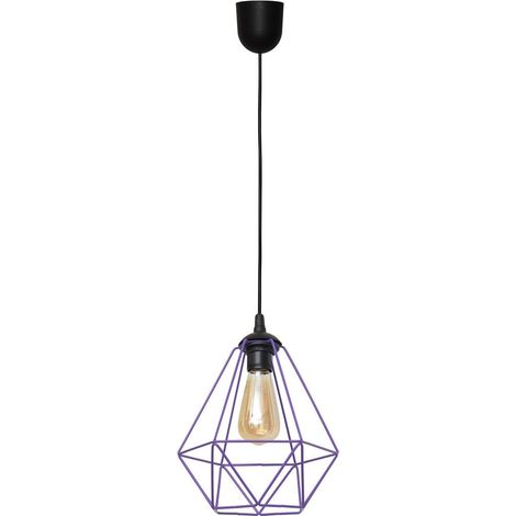 Helam KARO Plafonnier Wire Frame Noir, Violet 24cm