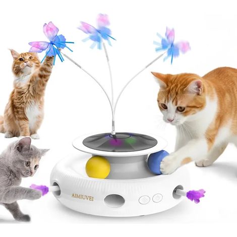 Jouet Électrique Chat - AIMIUVEI - 3 en 1 - Papillon Flottant - Balle Incluse - Rechargeable USB (1/5)