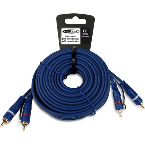 Câble RCA Stereo MM 5m – Prises dorées x2 – Blindage double pour connexion audio haute qualité – Compatible avec télécommande – Caliber